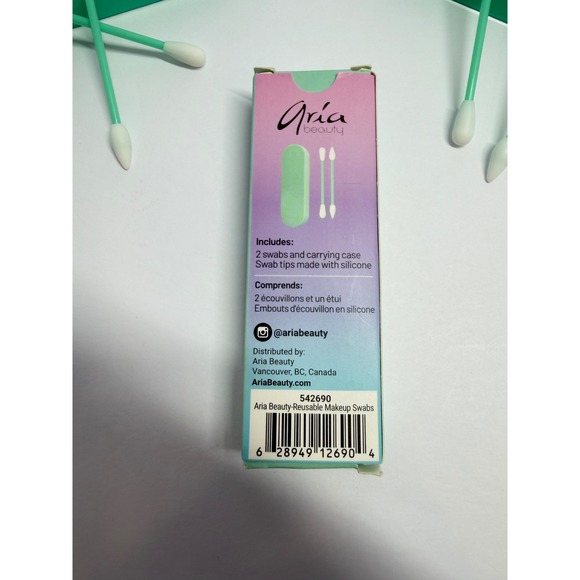 Two Sets of Aria Beauty Reusable Makeup Swabs with Cases and Silicone Tips - Picture 5 of 7